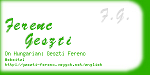 ferenc geszti business card